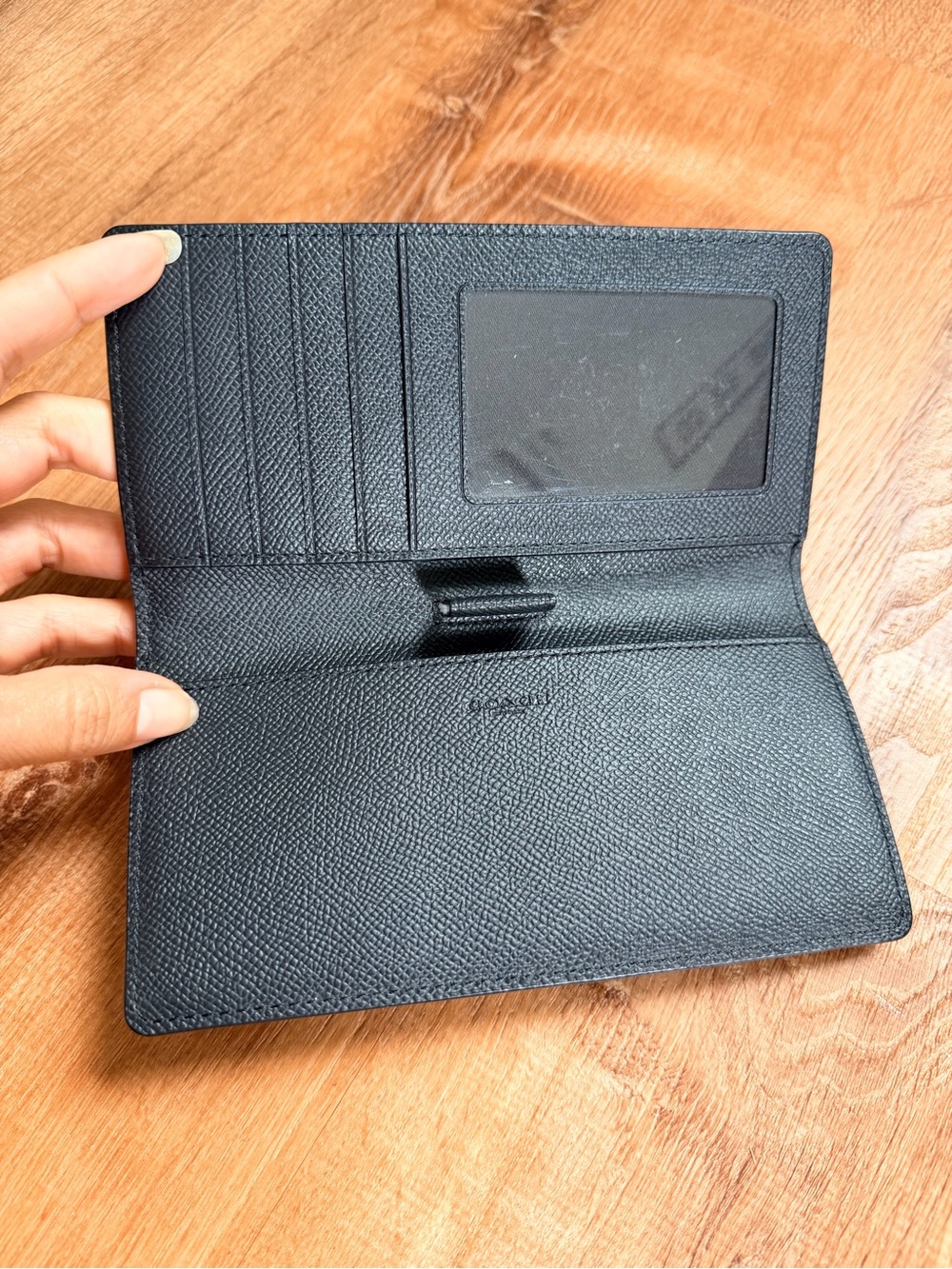 Coach Slim bifold leather Wallet black new - Picture 2 of 4